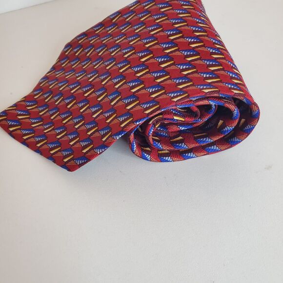Vintage EUC Lord & Taylor Silk Abstract Tie Hand Made In USA Men’s Necktie - Picture 2 of 4